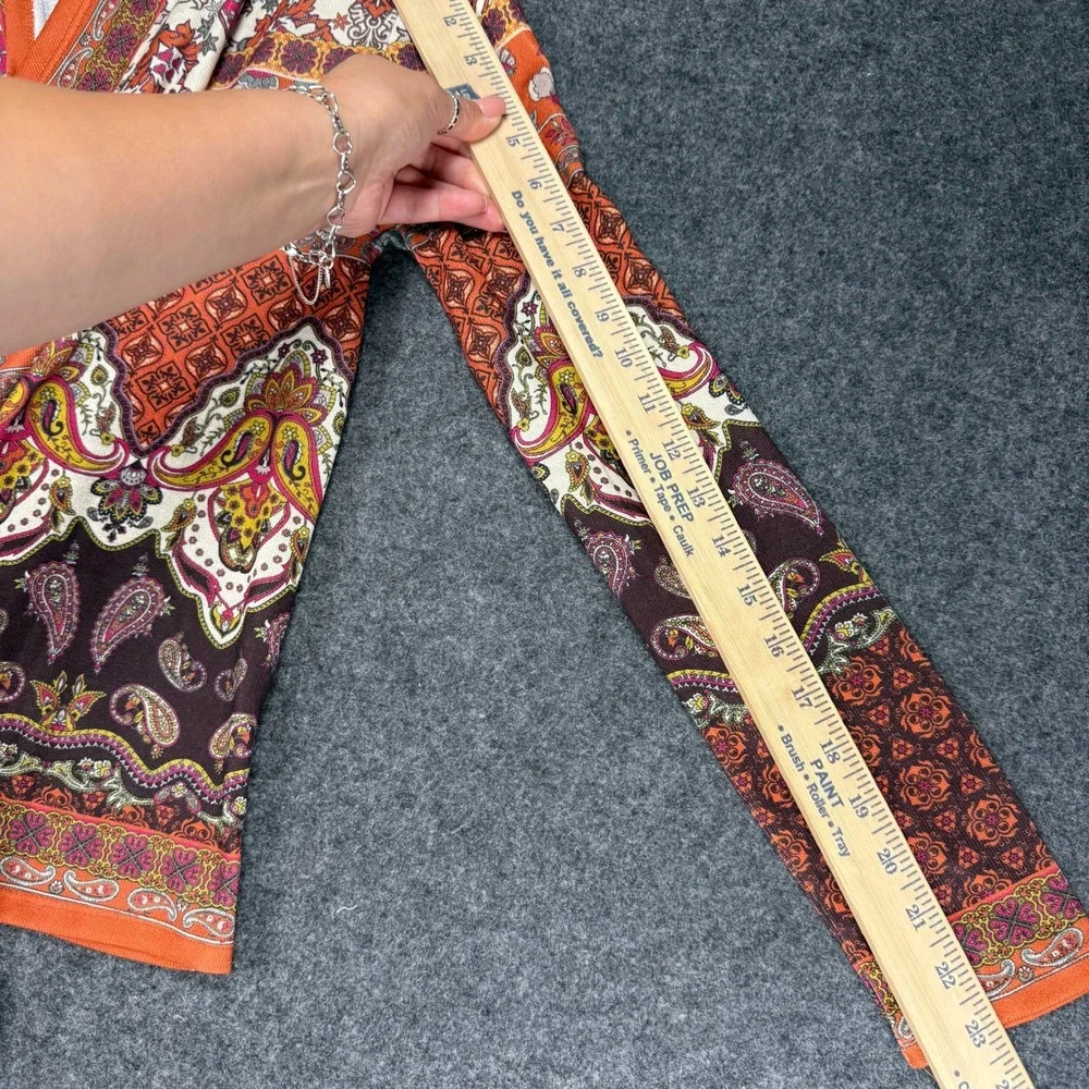 Flying‎ Tomato Open Front Cardigan, Paisley Print, Boho, Colorful, Womens